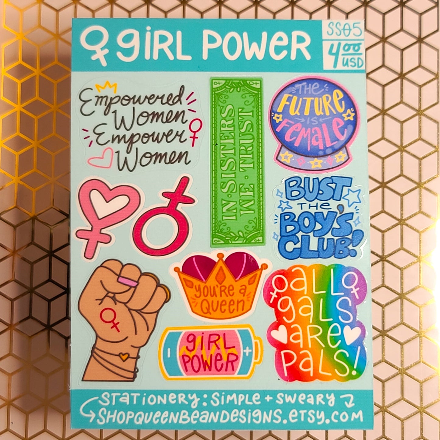 Girl Power Series - Girl Power Sticker Sheet - Handmade Mini Vinyl Stickers
