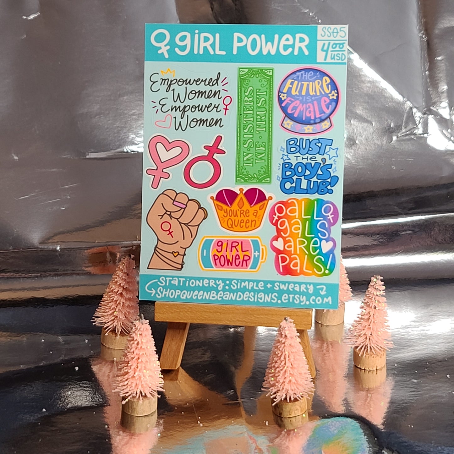 Girl Power Series - Girl Power Sticker Sheet - Handmade Mini Vinyl Stickers
