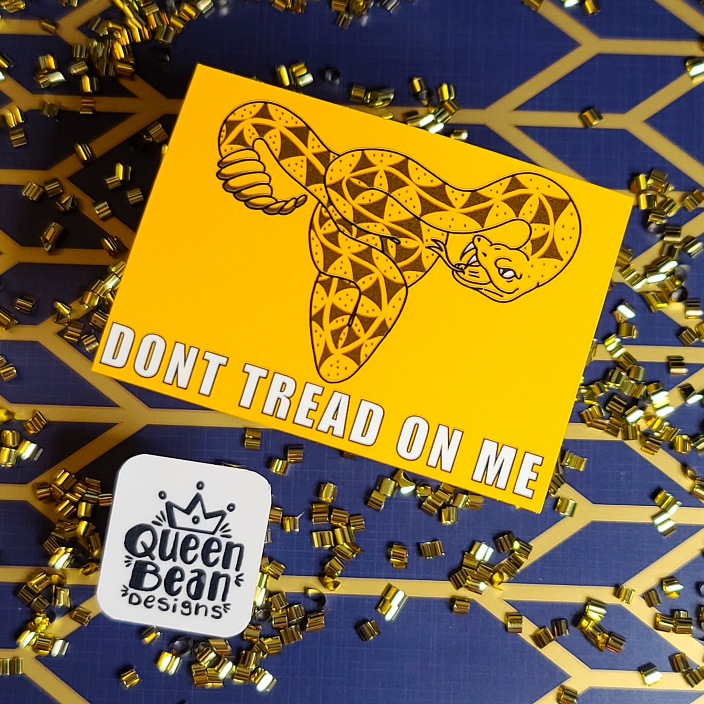 Girl Power Series - Don't Tread On Me Flag - Female Protest Sticker - Handmade Vinyl Sticker