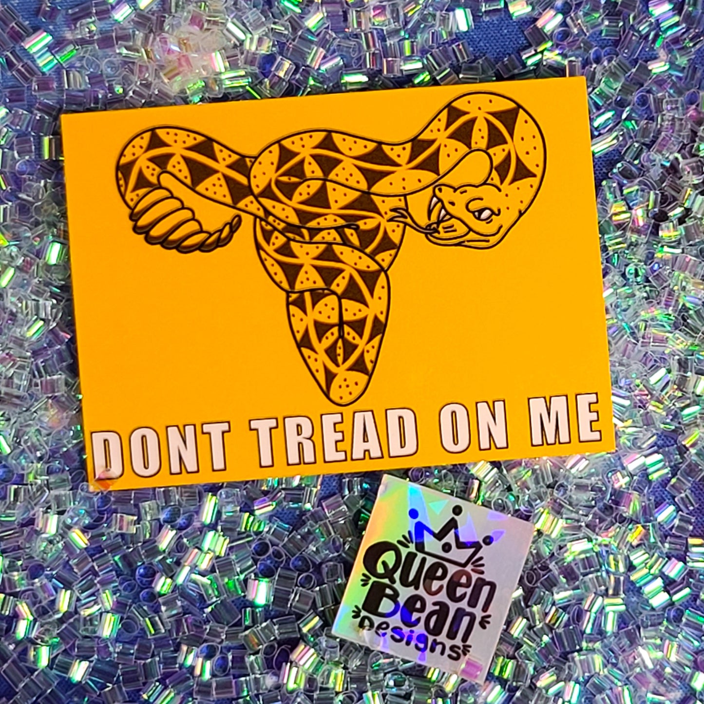 Girl Power Series - Don't Tread On Me Flag - Female Protest Sticker - Handmade Vinyl Sticker