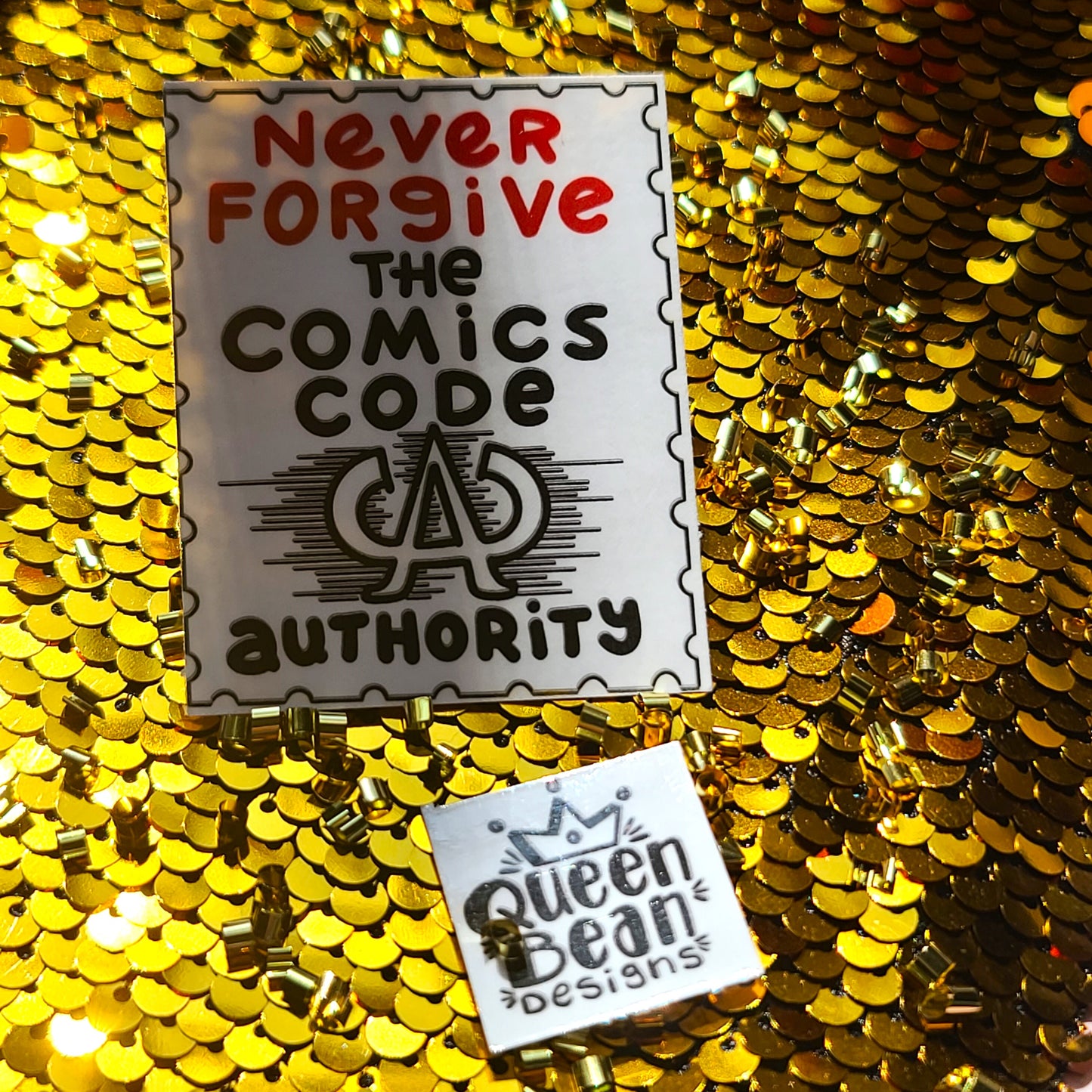 Bookish Series - CCA Never Forgive the Comic Code Authority - Handmade Vinyl Sticker