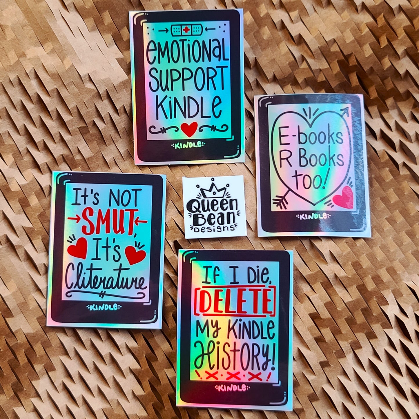 Bookish Series - Kindle Stickers - Handmade Book Lover Vinyl Stickers