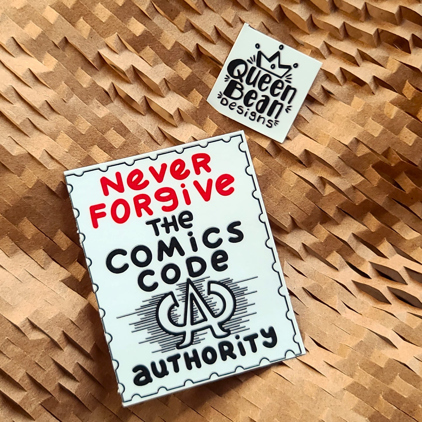 Bookish Series - CCA Never Forgive the Comic Code Authority - Handmade Vinyl Sticker