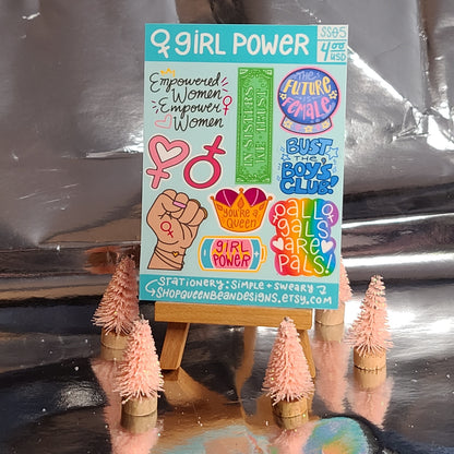 Girl Power Series - Girl Power Sticker Sheet - Handmade Mini Vinyl Stickers