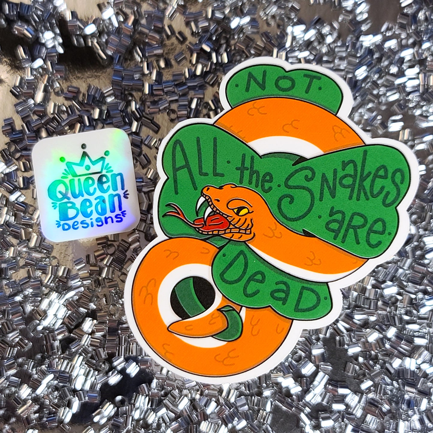 Witchy Series - Not All The Snakes Are Dead - Handmade St. Patrick's Vinyl Sticker