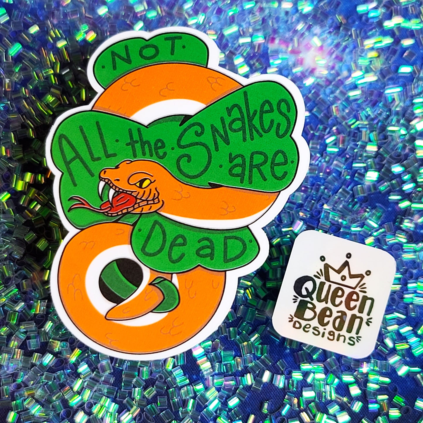 Witchy Series - Not All The Snakes Are Dead - Handmade St. Patrick's Vinyl Sticker