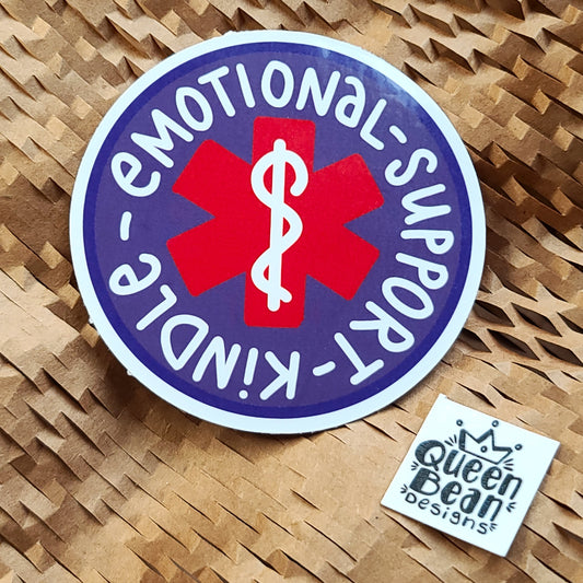 Bookish Series - Emotional Support Kindle Patch - Handmade Vinyl Sticker