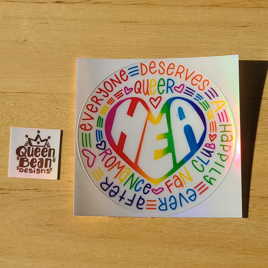 Bookish Series - Queer Romance Fan Club Sticker - Everyone Deserves A Happily Ever After - Handmade HEA Sticker